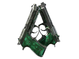 Dual Berettas | Polished Malachite (Battle-Scarred) — skin CS2