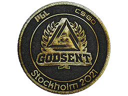 Patch GODSENT (Gold) | Stockholm 2021 - Preço e onde comprar no CS2