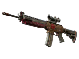 SG 553 | Berry Gel Coat (Battle-Scarred) — skin CS2
