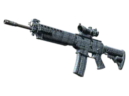 SG 553 | Waves Perforated (Well-Worn) — skin CS2