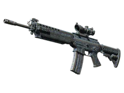 SG 553 | Waves Perforated (Battle-Scarred) — skin CS2