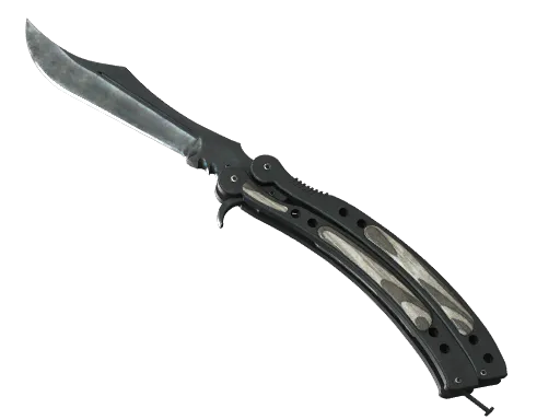 Butterfly Knife Black Laminate Well-Worn - Preço e onde comprar no CS2