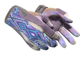 Sport Gloves | Violet Beadwork (Well-Worn) — skin CS2
