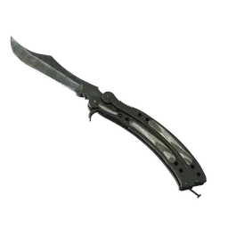 Butterfly Knife | Black Laminate (Battle-Scarred) — skin CS2