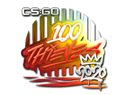 Sticker 100 Thieves (Foil) | 2020 RMR - Preço e onde comprar no CS2