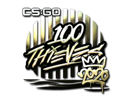Sticker 100 Thieves (Gold) | 2020 RMR - Preço e onde comprar no CS2