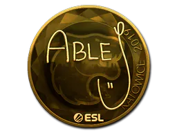 Sticker ableJ (Gold) | Katowice 2019 - Preço e onde comprar no CS2