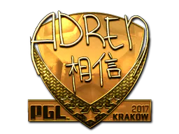 Sticker AdreN (Gold) | Krakow 2017 - Preço e onde comprar no CS2