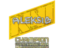 Sticker Aleksib (Glitter, Champion) | Copenhagen 2024 - Preço e onde comprar no CS2