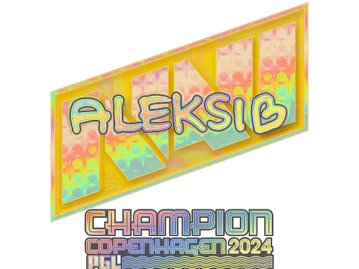 Sticker Aleksib (Holo, Champion) | Copenhagen 2024 - Preço e onde comprar no CS2