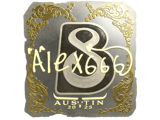Sticker alex666 (Gold) | Austin 2025 - Preço e onde comprar no CS2