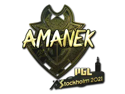 Sticker AMANEK (Gold) | Stockholm 2021 - Preço e onde comprar no CS2