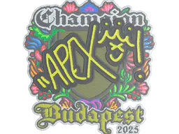 Sticker apEX (Embroidered, Champion) | Budapest 2025 - Preço e onde comprar no CS2