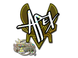 Sticker apEX (Glitter, Champion) | Paris 2023 - Preço e onde comprar no CS2