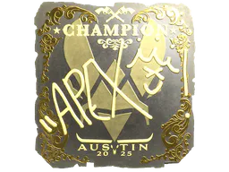 Sticker apEX (Gold, Champion) | Austin 2025 - Preço e onde comprar no CS2