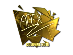 Sticker apEX (Gold) | Cologne 2016 - Preço e onde comprar no CS2