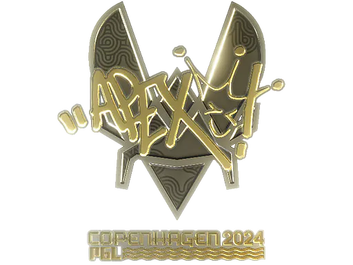 Sticker apEX (Gold) | Copenhagen 2024 - Preço e onde comprar no CS2