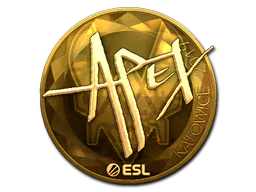 Sticker apEX (Gold) | Katowice 2019 - Preço e onde comprar no CS2