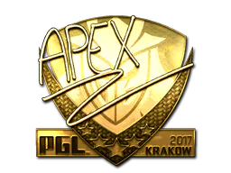 Sticker apEX (Gold) | Krakow 2017 - Preço e onde comprar no CS2