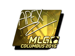 Sticker apEX (Gold) | MLG Columbus 2016 - Preço e onde comprar no CS2