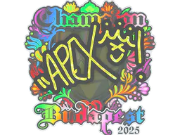 Sticker apEX (Holo, Champion) | Budapest 2025 - Preço e onde comprar no CS2