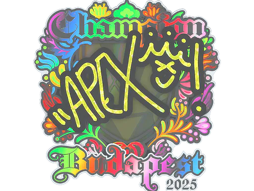 Sticker apEX (Holo, Champion) | Budapest 2025 - Preço e onde comprar no CS2