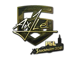 Sticker Ax1Le (Gold) | Stockholm 2021 - Preço e onde comprar no CS2