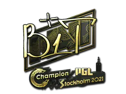 Sticker b1t (Gold) | Stockholm 2021 - Preço e onde comprar no CS2