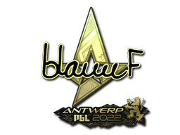 Sticker blameF (Gold) | Antwerp 2022 - Preço e onde comprar no CS2