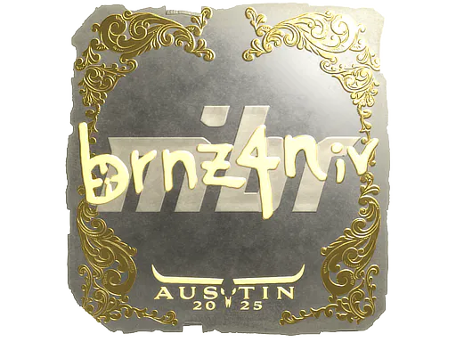 Sticker brnz4n (Gold) | Austin 2025 - Preço e onde comprar no CS2