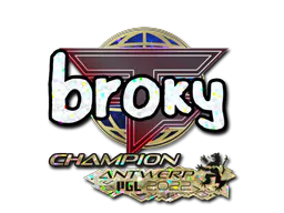 Sticker broky (Glitter, Champion) | Antwerp 2022 - Preço e onde comprar no CS2