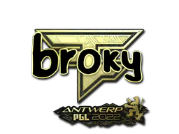Sticker broky (Gold) | Antwerp 2022 - Preço e onde comprar no CS2