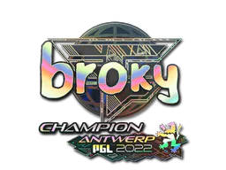 Sticker broky (Holo, Champion) | Antwerp 2022 - Preço e onde comprar no CS2