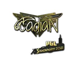Sticker cadiaN (Gold) | Stockholm 2021 - Preço e onde comprar no CS2
