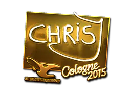 Sticker chrisJ (Gold) | Cologne 2015 - Preço e onde comprar no CS2