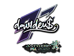 Sticker dav1d (Glitter) | Antwerp 2022 - Preço e onde comprar no CS2