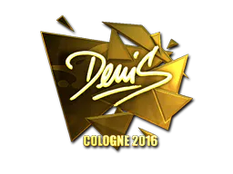 Sticker denis (Gold) | Cologne 2016 - Preço e onde comprar no CS2
