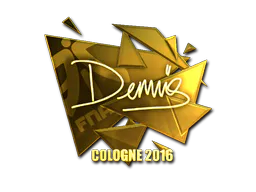 Sticker dennis (Gold) | Cologne 2016 - Preço e onde comprar no CS2
