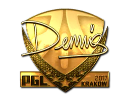 Sticker dennis (Gold) | Krakow 2017 - Preço e onde comprar no CS2