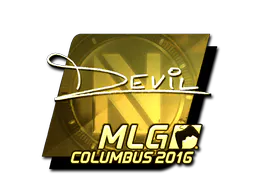 Sticker DEVIL (Gold) | MLG Columbus 2016 - Preço e onde comprar no CS2