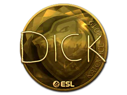 Sticker DickStacy (Gold) | Katowice 2019 - Preço e onde comprar no CS2