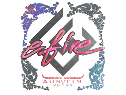 Sticker efire (Holo) | Austin 2025 - Preço e onde comprar no CS2