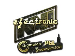 Sticker electroNic (Gold) | Stockholm 2021 - Preço e onde comprar no CS2