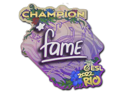 Sticker fame (Champion) | Rio 2022 - Preço e onde comprar no CS2