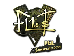 Sticker FL1T (Gold) | Stockholm 2021 - Preço e onde comprar no CS2