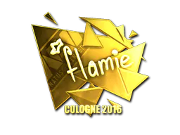 Sticker flamie (Gold) | Cologne 2016 - Preço e onde comprar no CS2