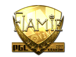 Sticker flamie (Gold) | Krakow 2017 - Preço e onde comprar no CS2