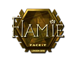 Sticker flamie (Gold) | London 2018 - Preço e onde comprar no CS2