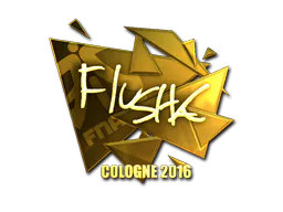 Sticker flusha (Gold) | Cologne 2016 - Preço e onde comprar no CS2