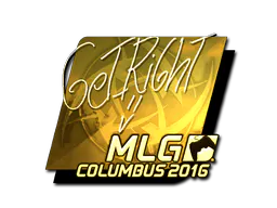Sticker GeT_RiGhT (Gold) | MLG Columbus 2016 - Preço e onde comprar no CS2